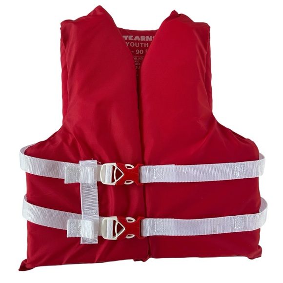 Stearns Youth Life Jacket Red Type III PFD Flotation Vest 50-90 lbs USCG Approve - Picture 1 of 13